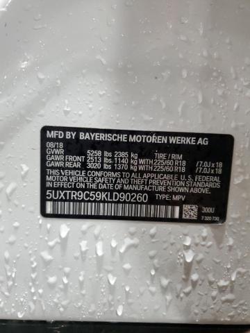 2019 BMW X3 XDRIVE3 - 5UXTR9C59KLD90260