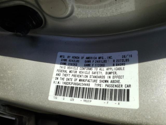 2016 HONDA ACCORD EXL - 1HGCR3F86GA034449