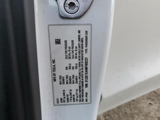 VIN 5YJ3E1EA4MF908237 2021 TESLA MODEL 3 no.12