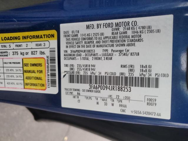 VIN 3FA6P0D94JR188253 2018 FORD FUSION no.13