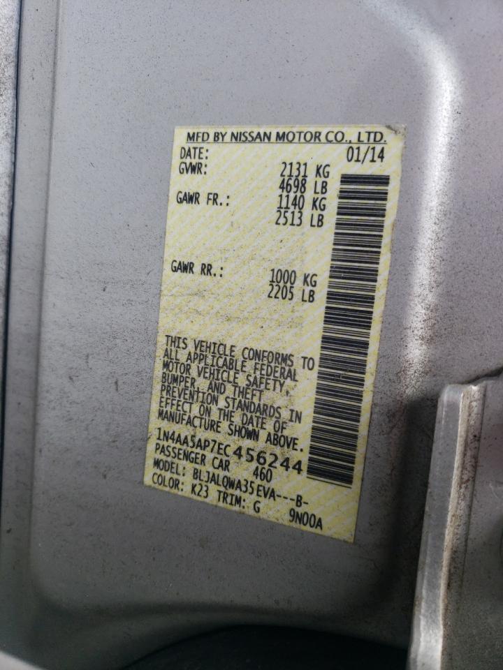 1n4aa5ap7ec456244 - 2014 nissan maxima - #80310424