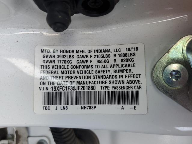 VIN 19XFC1F35JE201880 2018 HONDA CIVIC no.12