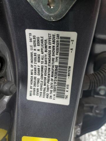 2019 HONDA CIVIC EX - 19XFC1F31KE003640