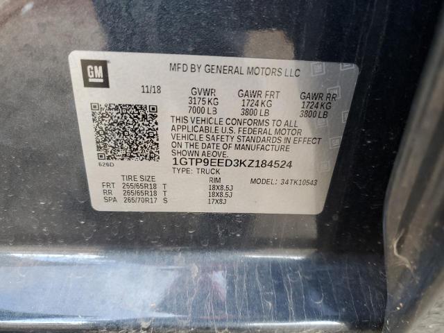 2019 GMC SIERRA K15 - 1GTP9EED3KZ184524