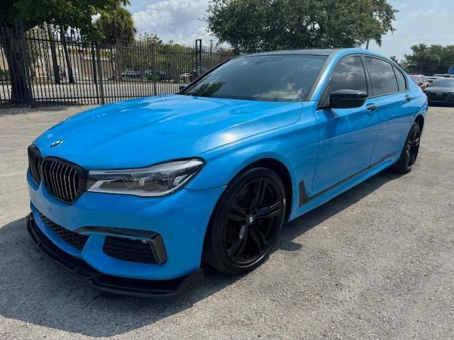 BMW 750 I 2017 blue  gas WBA7F0C34HGM22159 photo #1