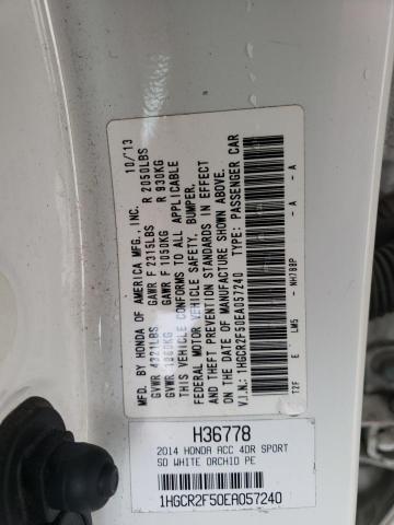 VIN 1HGCR2F50EA057240 2014 HONDA ACCORD no.12