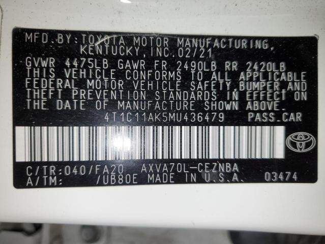 VIN 4T1C11AK5MU436479 2021 TOYOTA CAMRY no.13