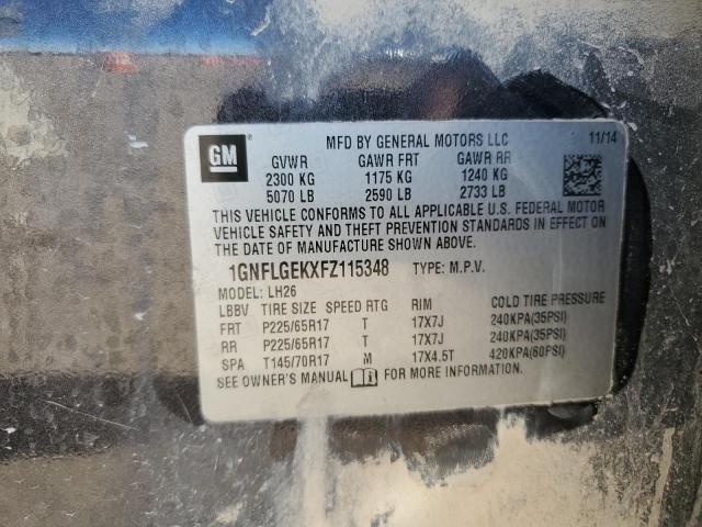 2015 CHEVROLET EQUINOX LT - 1GNFLGEKXFZ115348