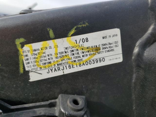 2008 YAMAHA YZFR6 JYARJ16E18A003990