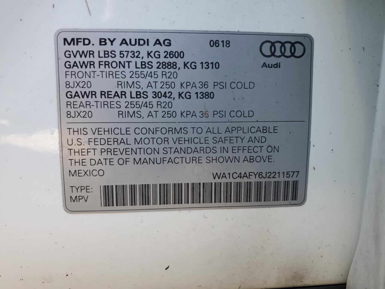 Lot #2990586717 2018 AUDI SQ5 PRESTI