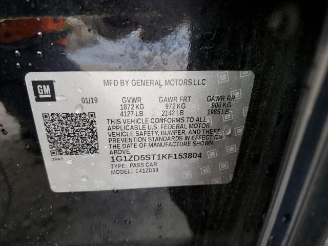 2019 CHEVROLET MALIBU LT - 1G1ZD5ST1KF153804