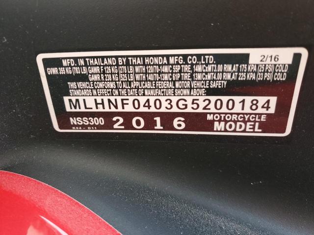 2016 HONDA NSS300 MLHNF0403G5200184