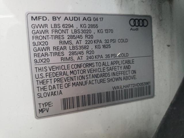 2017 AUDI Q7 PREMIUM - WA1LHAF72HD053961