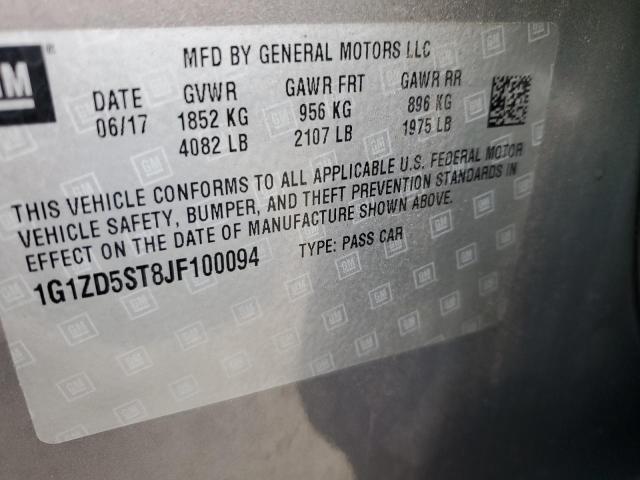 2018 CHEVROLET MALIBU LT - 1G1ZD5ST8JF100094