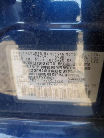 2019 NISSAN SENTRA S - 3N1AB7AP7KY388083