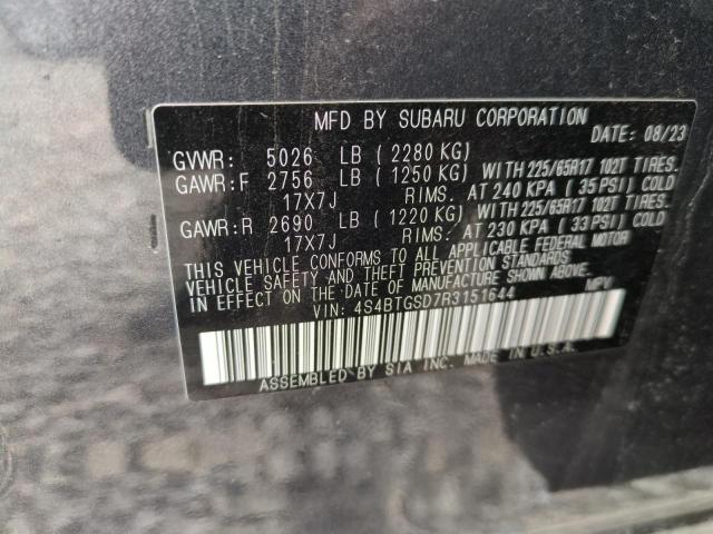 VIN 4S4BTGSD7R3151644 2024 SUBARU OUTBACK WI no.13