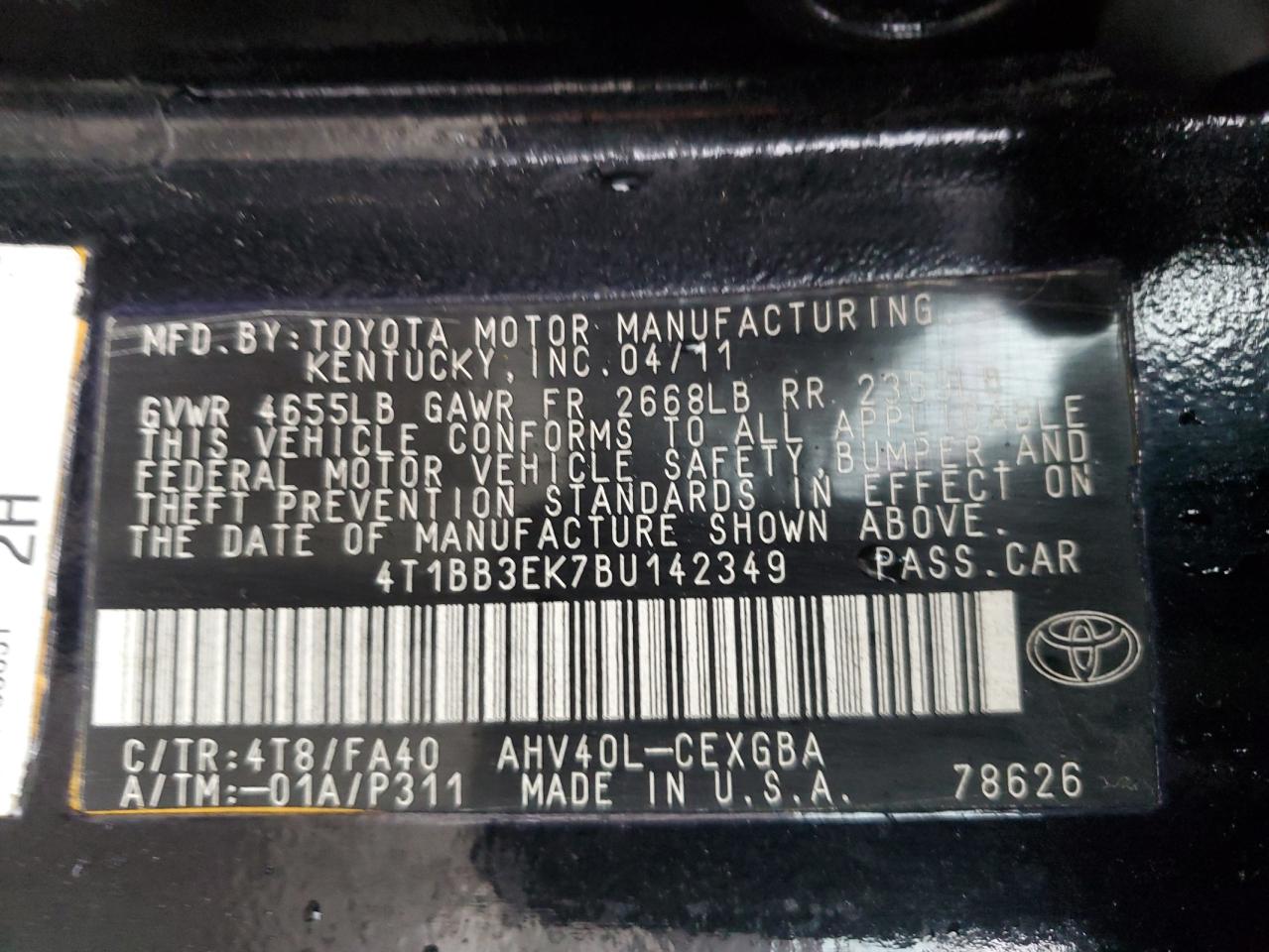 Lot #3024368530 2011 TOYOTA CAMRY HYBR