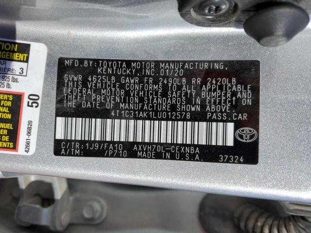 2020 TOYOTA CAMRY LE - 4T1C31AK1LU012578