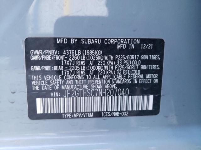 2022 SUBARU CROSSTREK - JF2GTHSC7NH207040
