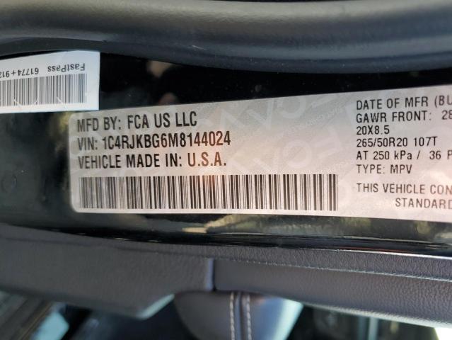 2021 JEEP GRAND CHER - 1C4RJKBG6M8144024