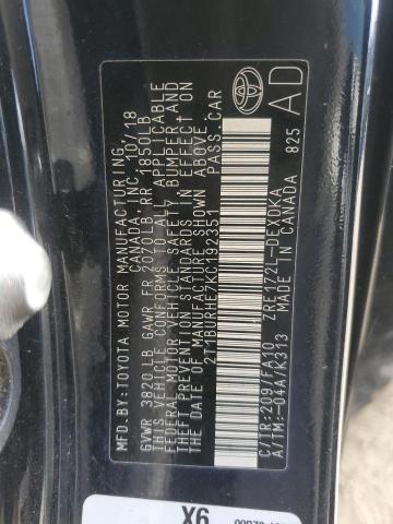 2019 TOYOTA COROLLA L - 2T1BURHE7KC192351