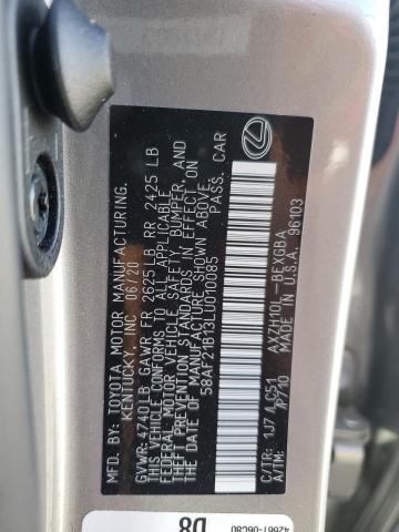 2020 LEXUS ES 300H UL 58AF21B13LU010085