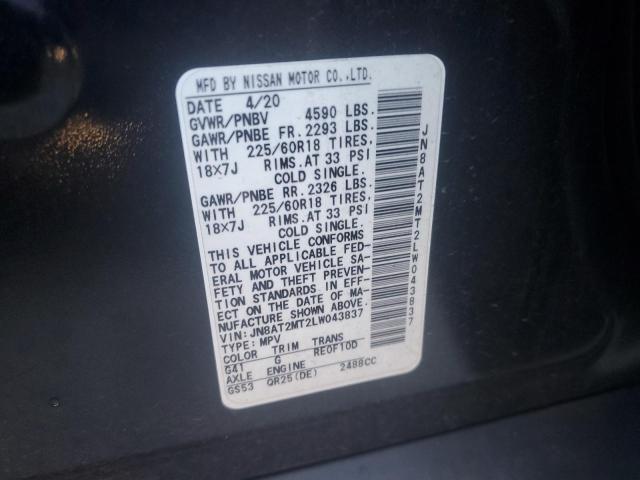2020 NISSAN ROGUE S - JN8AT2MT2LW043837