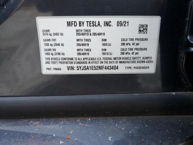 2021 TESLA MODEL S - 5YJSA1E52MF443404