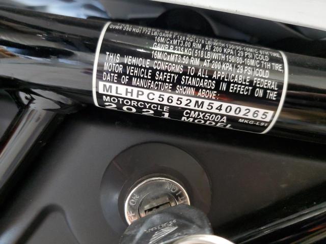 2021 HONDA CMX500 A MLHPC5652M5400265