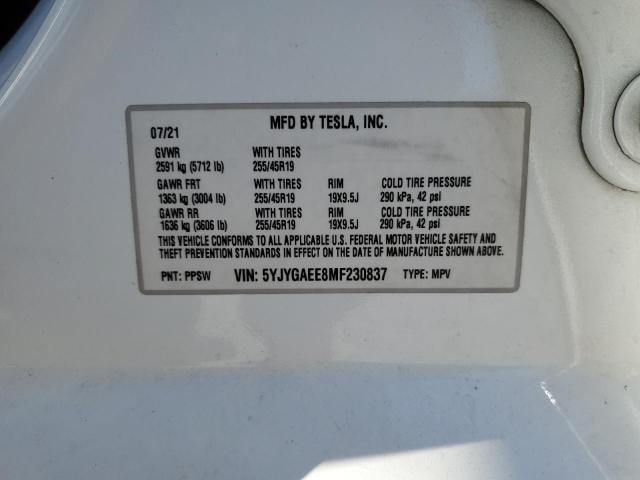 2021 TESLA MODEL Y - 5YJYGAEE8MF230837