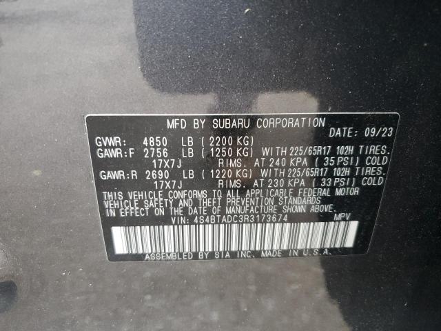 2024 SUBARU OUTBACK PR - 4S4BTADC3R3173674