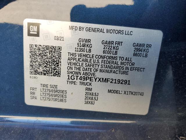 2021 GMC SIERRA K25 - 1GT49PEYXMF219291