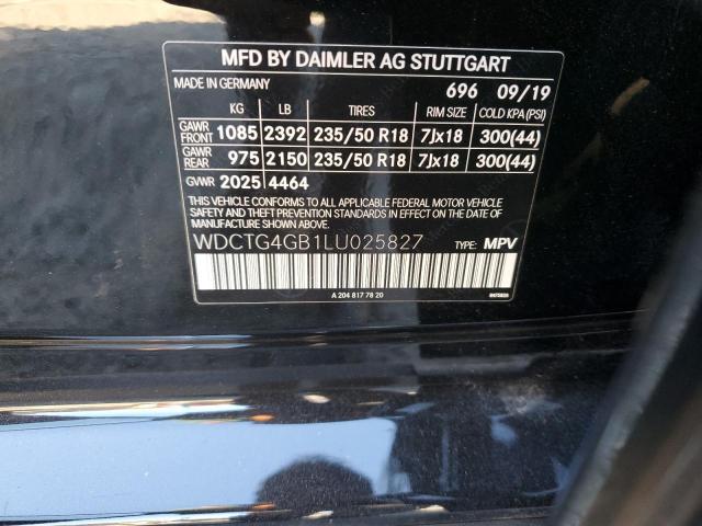 VIN WDCTG4GB1LU025827 2020 MERCEDES-BENZ GLA-CLASS no.13