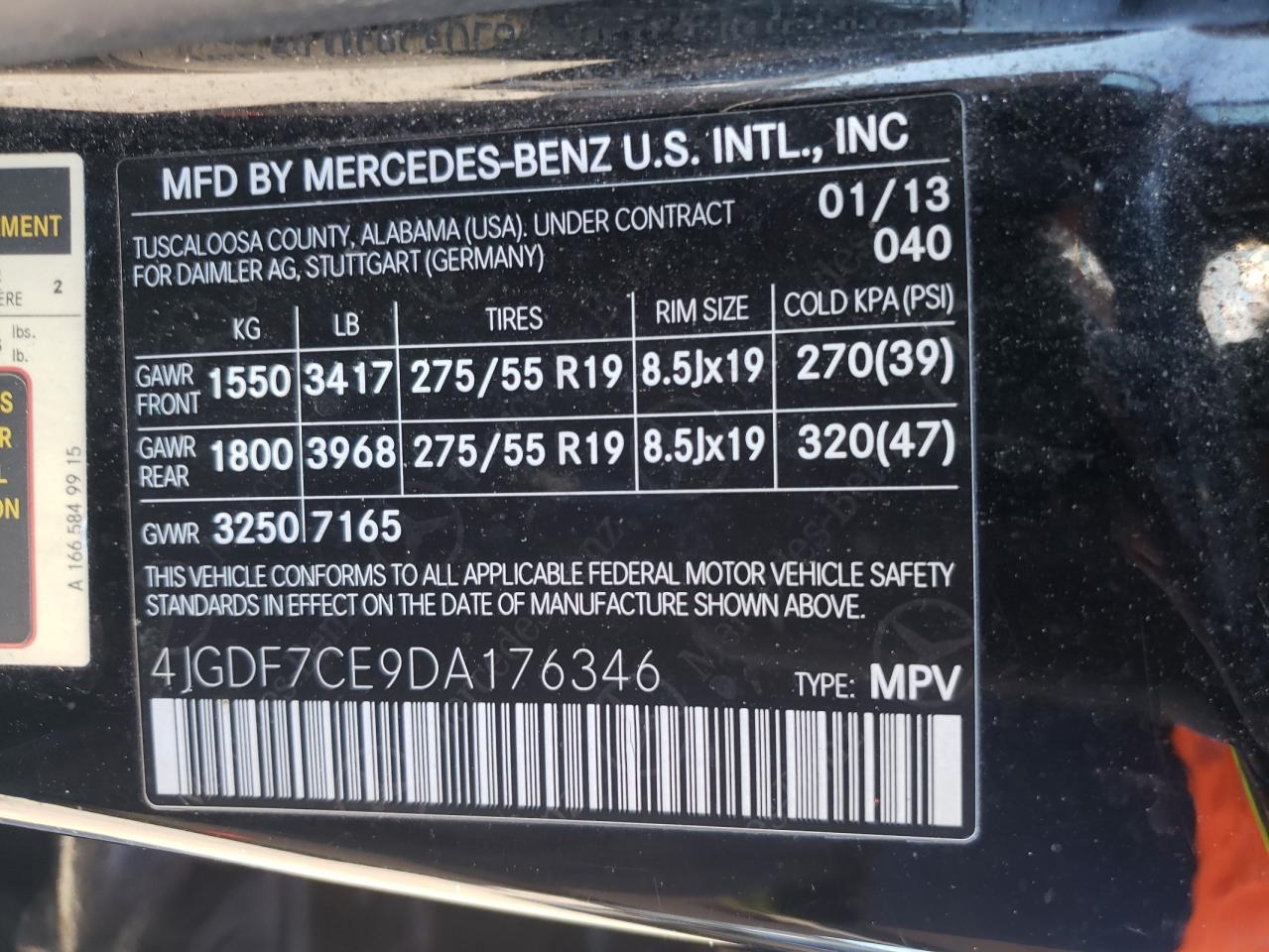 Lot #2993909378 2013 MERCEDES-BENZ GL 450 4MA