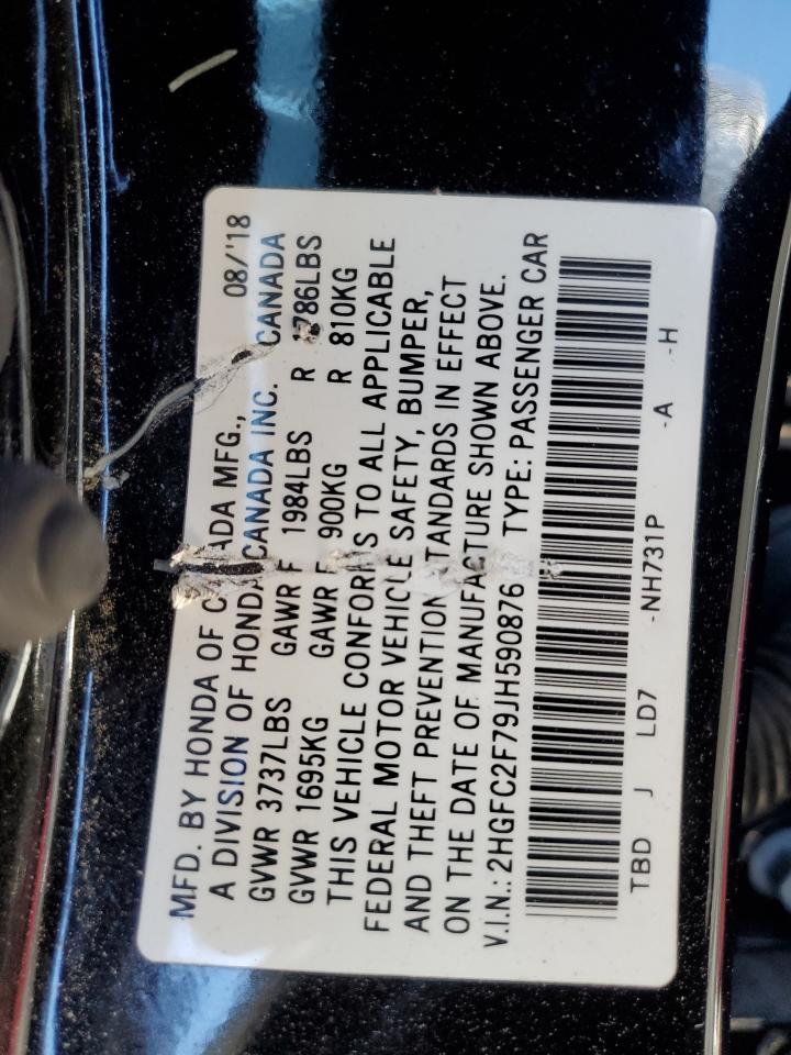 Lot #2977254156 2018 HONDA CIVIC EX