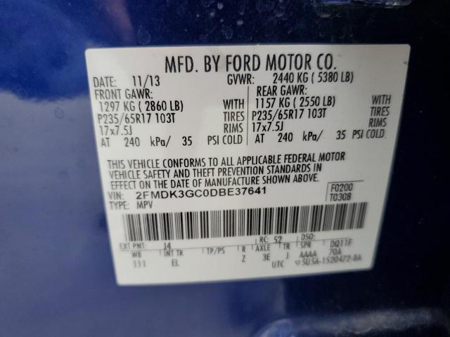 VIN 2FMDK3GC0DBE37641 2013 FORD EDGE no.13