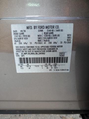 2020 LINCOLN NAUTILUS 2LMPJ6J90LBL28582