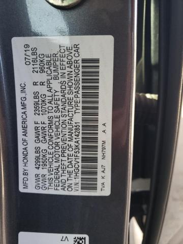 2019 HONDA ACCORD EXL - 1HGCV1F53KA142851