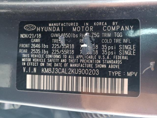 KM8J3CAL2KU900203 2019 HYUNDAI TUCSON