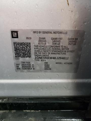 2019 CHEVROLET TRAVERSE P - 1GNEVKKW4KJ294012