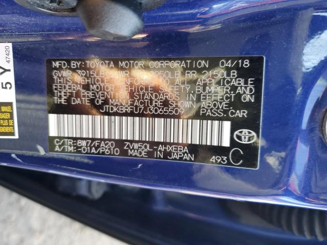 2018 TOYOTA PRIUS - JTDKBRFU7J3065509