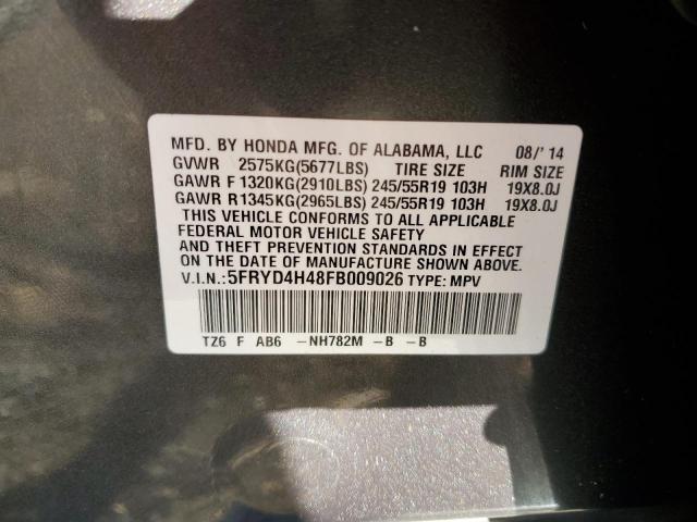 2015 ACURA MDX TECHNO - 5FRYD4H48FB009026