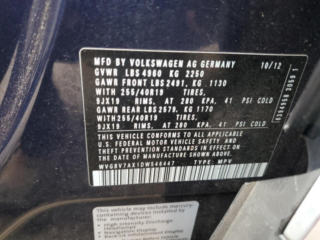 2013 VOLKSWAGEN TIGUAN S - WVGBV7AX1DW546447