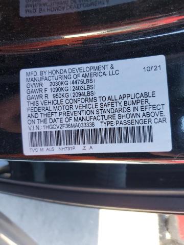 VIN 1HGCV2F36MA033338 2021 HONDA ACCORD no.12