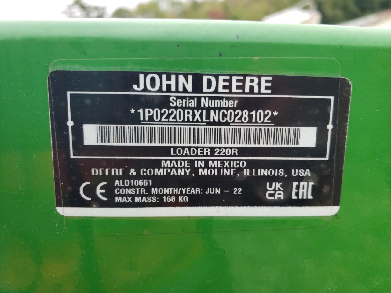 Lot #2996876838 2022 JOHN DEERE 220R