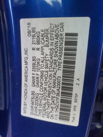 2018 HONDA ACCORD SPO - 1HGCV1F39JA230073