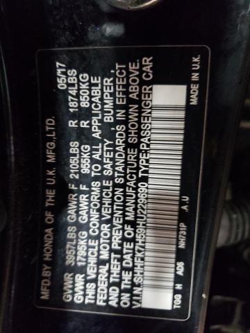 2017 HONDA CIVIC EX - SHHFK7H59HU229690