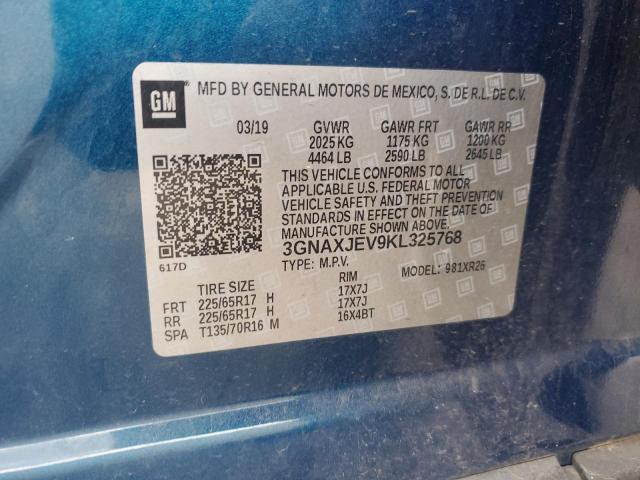 2019 CHEVROLET EQUINOX LT - 3GNAXJEV9KL325768