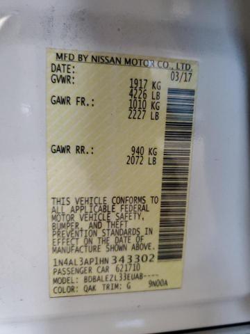 2017 NISSAN ALITMA 1N4AL3AP1HN343302