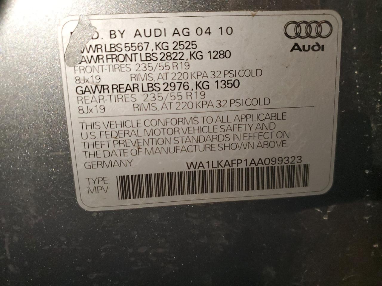 Lot #3029800240 2010 AUDI Q5 PREMIUM